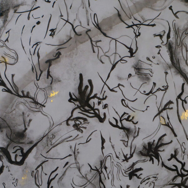 Suezo, Untitled, 2024, china ink and ink on paper, 70 x 50 cm