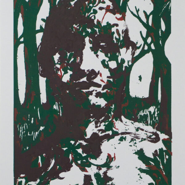 Suezo, Untitled, 2025, hand pulled 3 color screenprint on paper, 50 x 35cm, ed.10