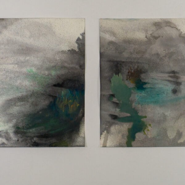Suezo, Untitled (diptych), 2025, china ink and ink on paper, 70 x 50 cm each
