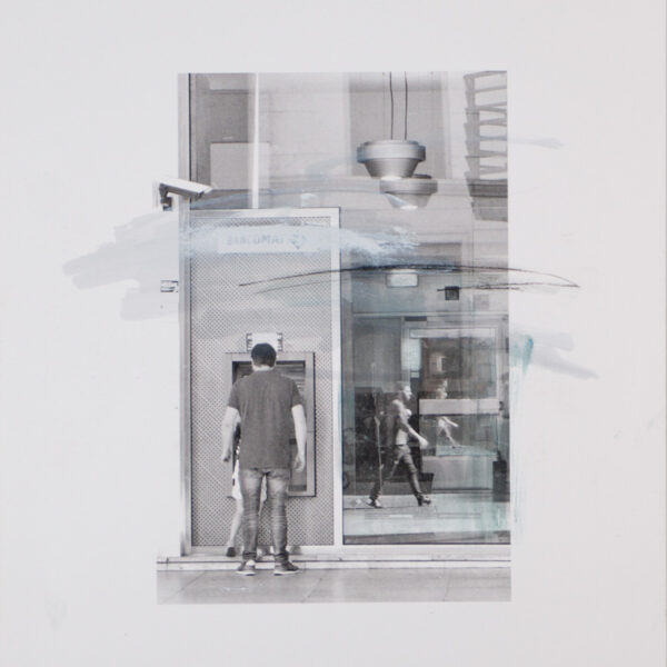 suezo, showcase, 2017, 18 overpainted photographs, handcrafted double frame shadow box, 32 x 23,3 x 5,5 cm