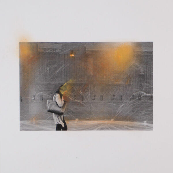 suezo, showcase, 2017, 18 overpainted photographs, handcrafted double frame shadow box, 32 x 23,3 x 5,5 cm