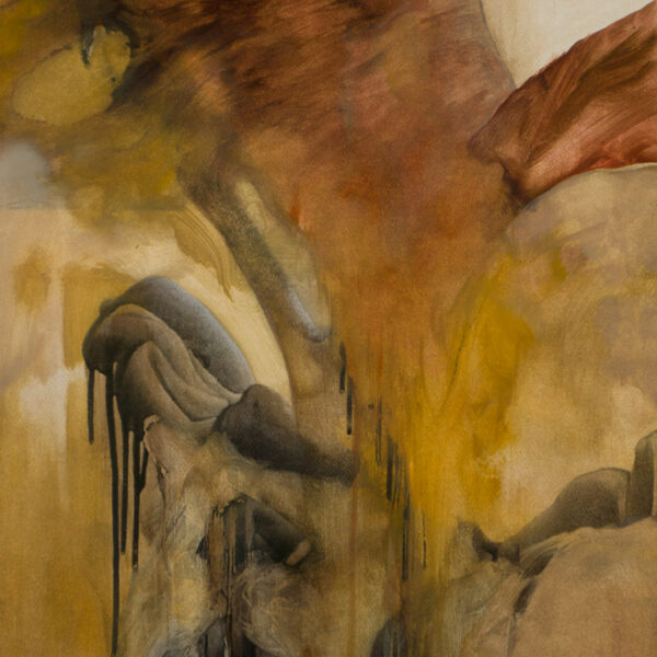 Suezo, Untitled, 2022, oil and spray paint on paper, 70 x 50 cm