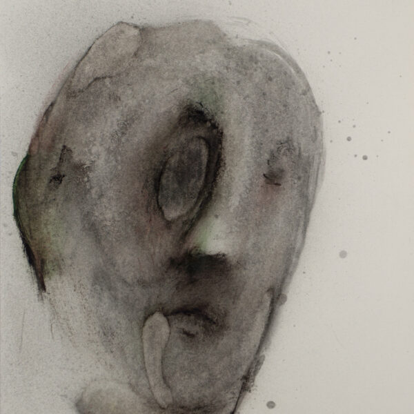 Suezo, Untitled, 2018, ink , spray paint and oil on paper, 32,5 x 30 cm