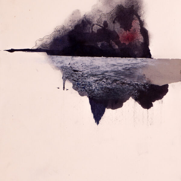 Suezo, Untitled, 2016, ink, spray paint, oil pastel and collage on paper 27,9 x 21 cm