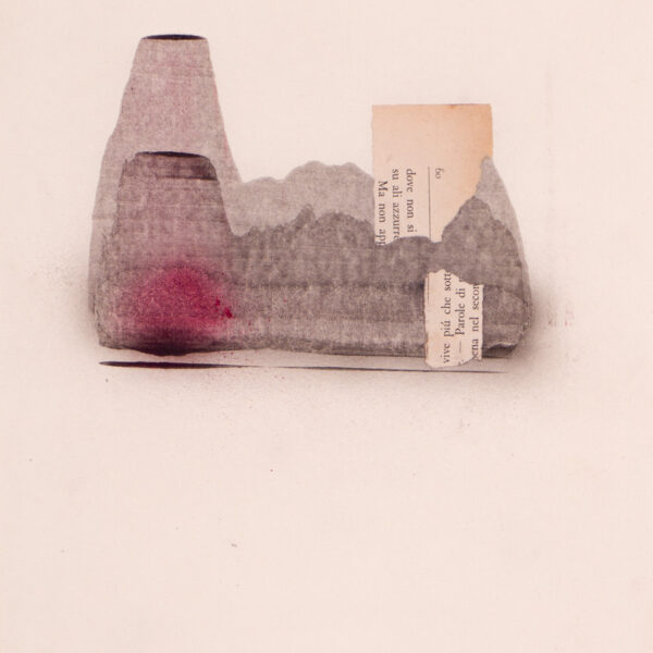 Suezo Untitled, 2016, ink, spray paint and collage on paper 27,9 x 21 cm