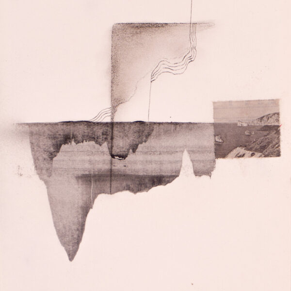 Suezo, Untitled, 2016, spray paint, graphite and collage on paper, 28 x 20,5 cm