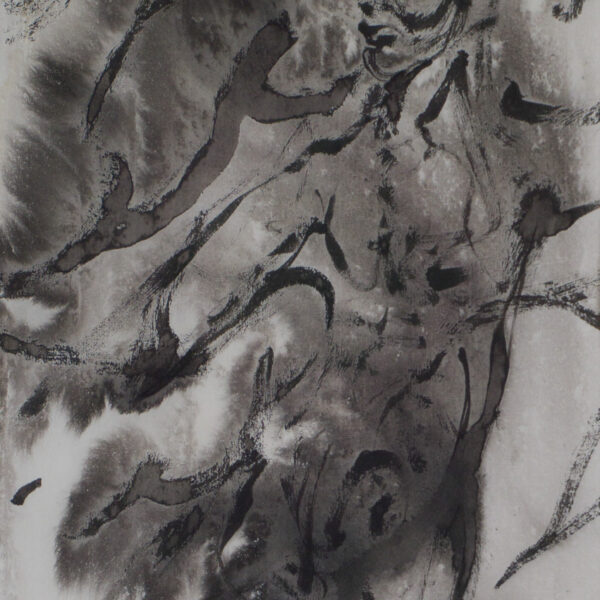 Suezo, Untitled, 2025, china ink on rice paper, 44,5 x 25 cm